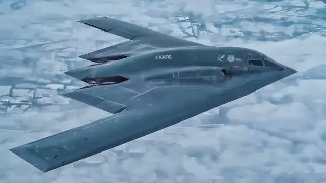 'Video thumbnail for Aerial Footage Of B-2 Spirit Bomber • The Flying Wing'