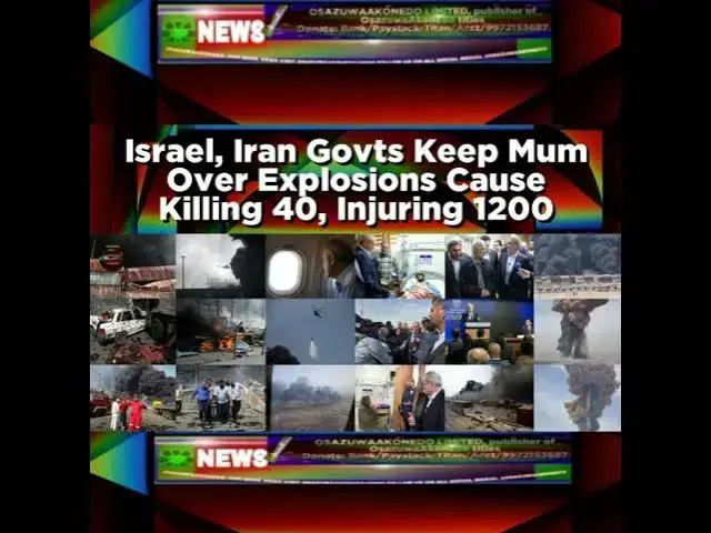 Video thumbnail for Israel, Iran Govts Keep Mum Over Explosions Cause Killing 40, Injuring 1200