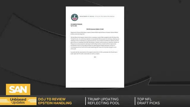 Video thumbnail for DOJ watchdog to audit Epstein files after delayed releases and files pulled offline