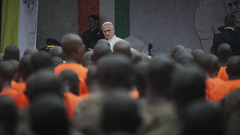 Video thumbnail for 'You are not alone': Pope Leo XIV delivers message hope to prisoners in Equatorial Guinea