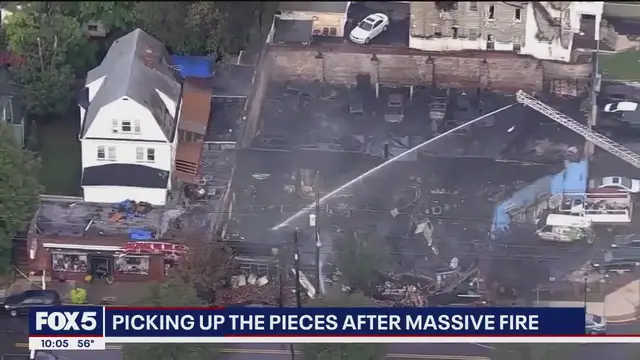 'Video thumbnail for Hillside explosion levels auto shop, displaces families and leaves nearby businesses damaged'