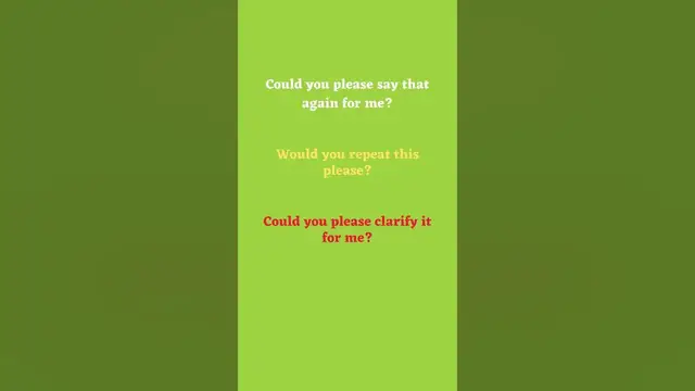 Video thumbnail for Ask for Clarification in English Part 1