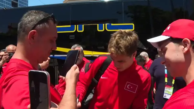 Video thumbnail for US: Turkish national football team arrives in San Jose ahead of Paraguay World Cup match.