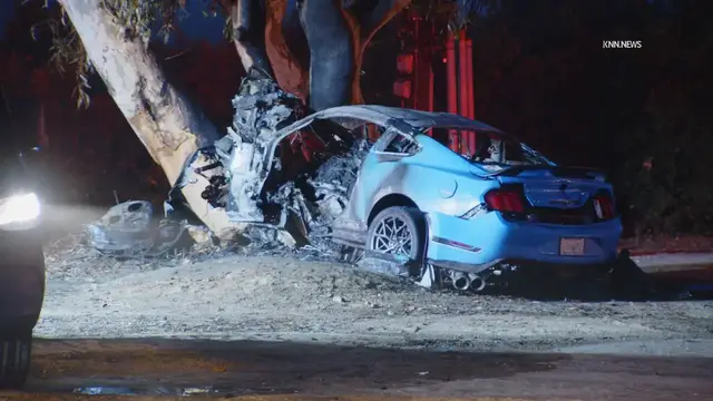 Video thumbnail for US, Los Angeles: Moorpark Fatal Fiery Crash With Sound On Tape.