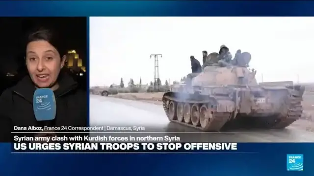 Video thumbnail for 'A lot of contradictory information': Syrian and Kurdish forces clash along the Euphrates River