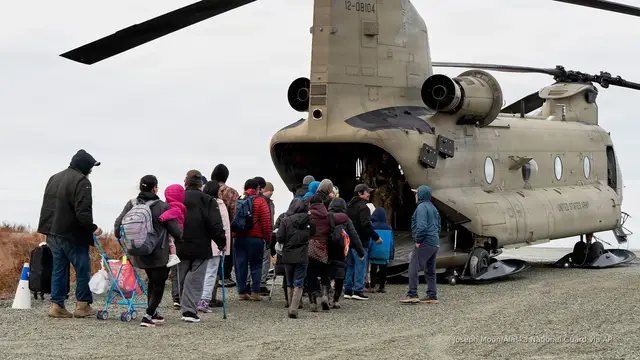 Video thumbnail for Video shows hundreds airlifted from flood-ravaged Alaska villages