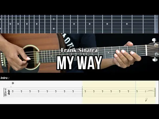 'Video thumbnail for My Way - Frank Sinatra | EASY Guitar Tutorial - Guitar Lessons TABS'