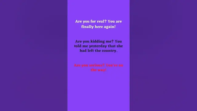 Video thumbnail for Different Ways of Expressing Surprise Part 9