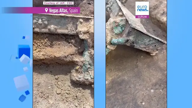 Video thumbnail for Archaeologists uncover 2,500-year-old bronze chariot, shedding light on Tartessos