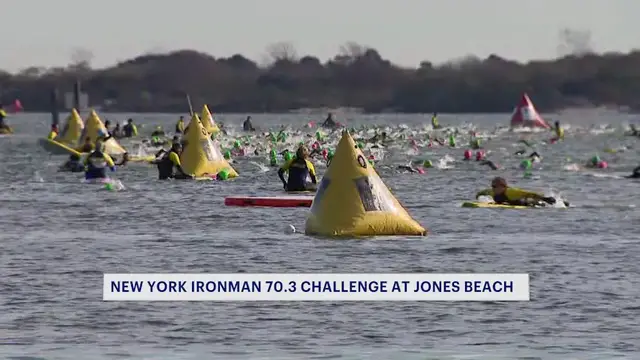 Video thumbnail for Northwell Ironman Competition returns to Jones Beach after weather delay