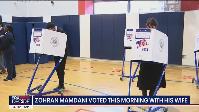 'Video thumbnail for 2025 election update: NYC mayoral candidates head to the polls with spouses, children'