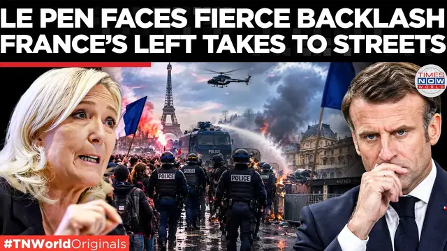 Video thumbnail for Marine Le Pen Launches 2027 Push as Thousands Protest in France | Times Now World