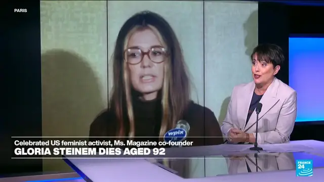 Video thumbnail for US feminist icon and journalist Gloria Steinem dies aged 92