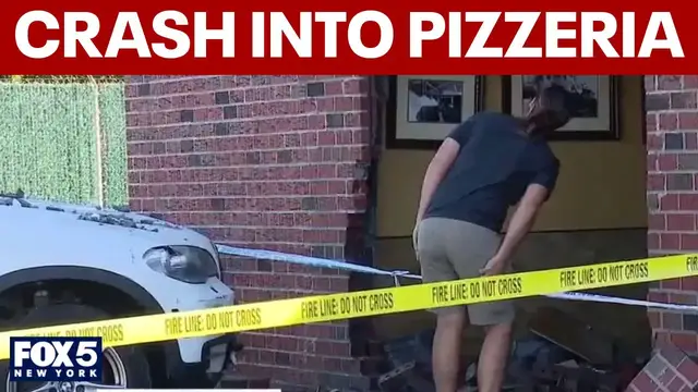 Video thumbnail for 2 people hurt after SUV crashes into Queens pizzeria