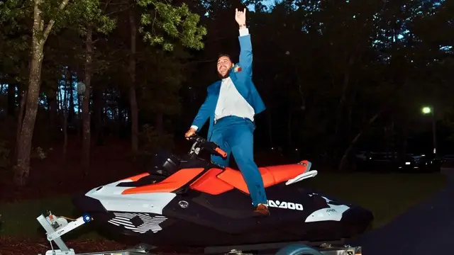 'Video thumbnail for Bride Surprises Groom With His Dream Jet Ski On Wedding Day'