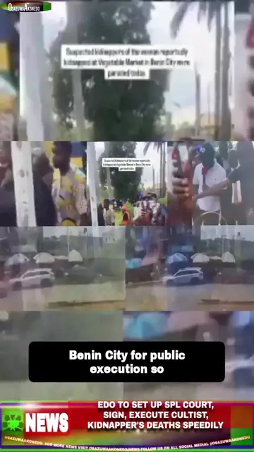 Video thumbnail for Edo To Set Up Spl Court, Sign, Execute Cultist, Kidnapper’s Deaths Speedily