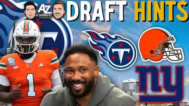 Video thumbnail for Titans get help from Myles Garrett hinting at 2025 NFL Draft curveball