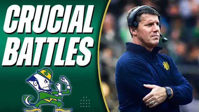 'Video thumbnail for Notre Dame Football: Spring Practice Position Battles'