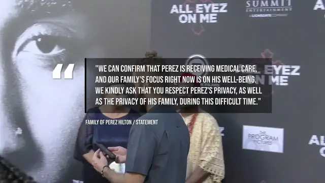 Video thumbnail for Perez Hilton's family releases statement after hospitalisation.