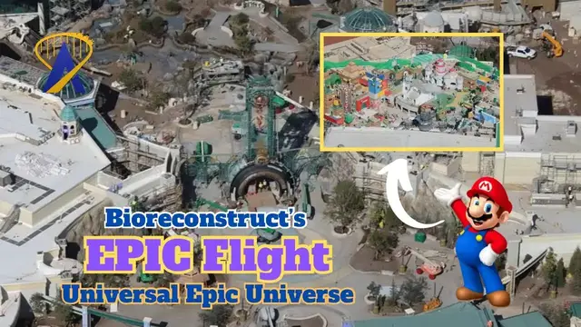 Video thumbnail for Flying Over Universal Epic Universe on December 5th 2024