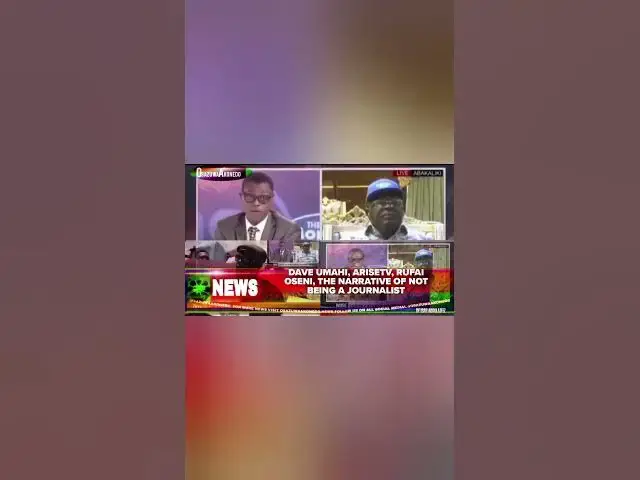 Video thumbnail for Dave Umahi, AriseTV, Rufai Oseni, The Narrative Of Not Being A Journalist