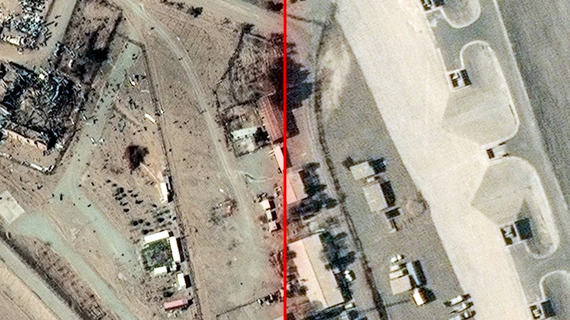 Video thumbnail for Satellite images reveal damage to several Iranian military bases