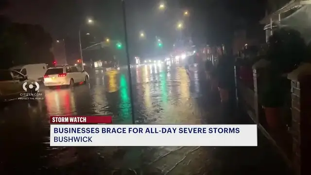Video thumbnail for NYC under travel advisory, flood watch as heavy rain batters neighborhoods, businesses