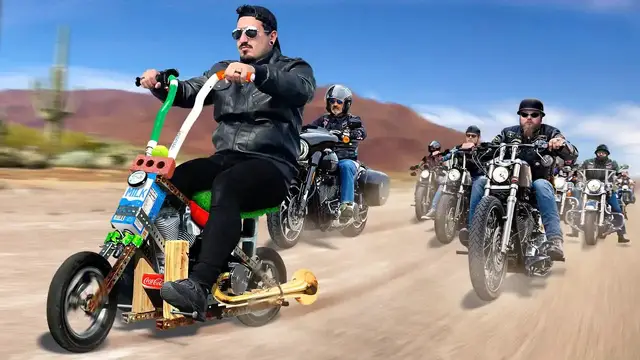 'Video thumbnail for jake carlini: i built a motorcycle out of trash!'