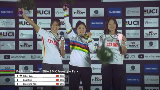 'Video thumbnail for All-Chinese podium in Women’s BMX Freestyle Park Final in Riyadh'