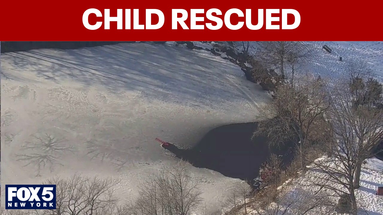 Video thumbnail for Child rescued from pond in Queens