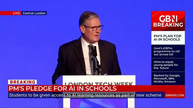 Video thumbnail for WATCH: Keir Starmer outlines pledge for AI learning resources in schools - 'makes us more human'