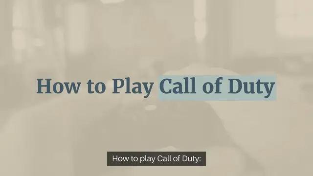 Video thumbnail for How to play Call of Duty