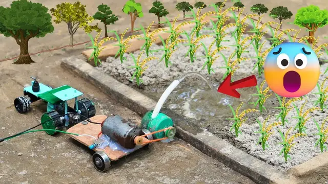 Video thumbnail for mini tractor for rice farming || diy tractor water pump science project