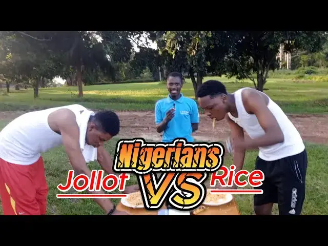 Video thumbnail for Jollof Rice Eating Competition | Nigerians VS Jollof Rice #johnselephilip