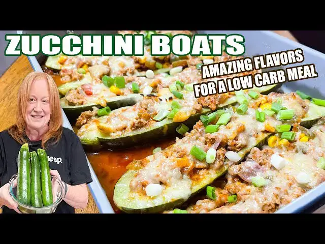 'Video thumbnail for ZUCCHINI BOATS A Delicious Flavorful Low Carb Meal'