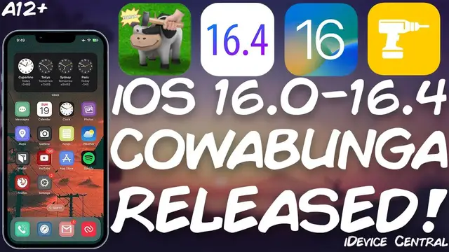 Video thumbnail for iOS 16 - 16.4 Big Jailbreak News: COWABUNGA Lite For iOS 16.2 - 16.4 TWEAKS Without Jailbreak (A12+)