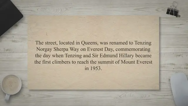 'Video thumbnail for Honoring Tenzing Norgay Sherpa's Legacy: New York Street Co-Named on Everest Day'