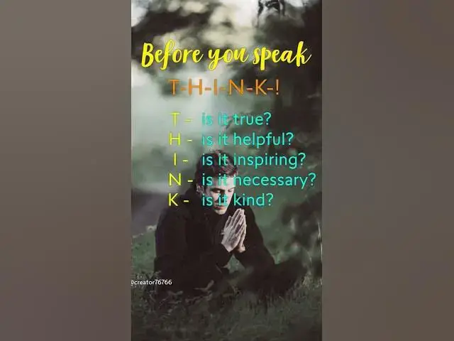 Video thumbnail for Before you speak THINK #shorts #viral #trending