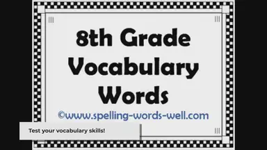 'Video thumbnail for 8th Grade Vocabulary Word Quiz: Test Your Knowledge!'