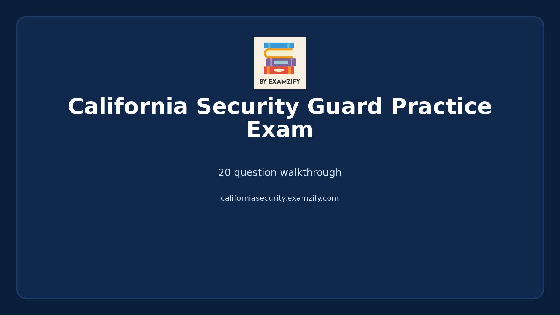 Video thumbnail for California Security Guard Practice Exam