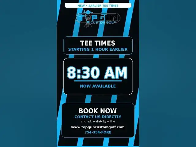 Video thumbnail for Earlier Tee Times at #topguncustomgolf   #topgungolffl #golf