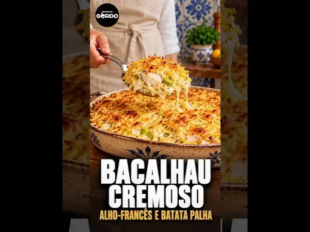 Video thumbnail for Bacalhau Cremoso com Alho-Francês e Batata Palha #ReceitasDoGordo #ReceitasDeBacalhau