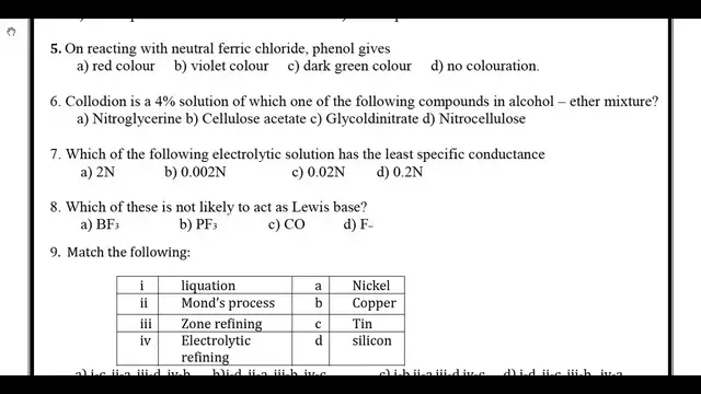 Video thumbnail for 12th Chemistry Half Yearly Model Question Paper 2019-20 | Erode District | English Medium