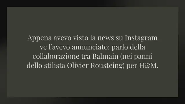 Video thumbnail for Balmain per H&M ecco cosa comprare (collezione e prezzi)