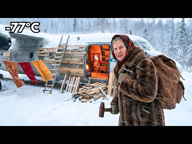 Video thumbnail for Surviving -77°C, an 80-year-old widow shelters in an abandoned airplane after losing everything