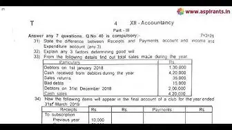 Video thumbnail for 12th Accountancy Second Revision Question Paper 2019-20 | Tirunelveli District | English Medium