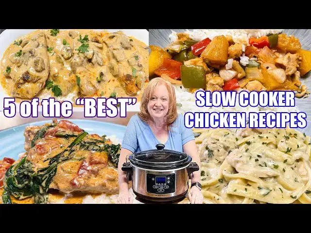 'Video thumbnail for 5 of the BEST Slow Cooker Chicken Recipes'