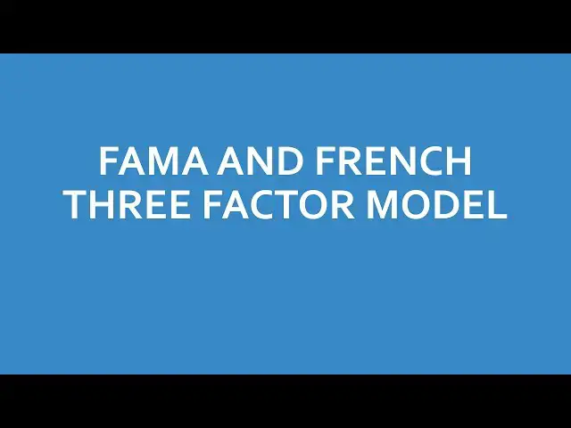 Video thumbnail for Construct Fama and French Three and Five Factor Model | Part1