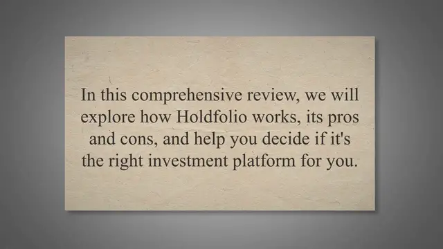 Video thumbnail for Exploring Holdfolio: A Comprehensive Review of the Investment Platform