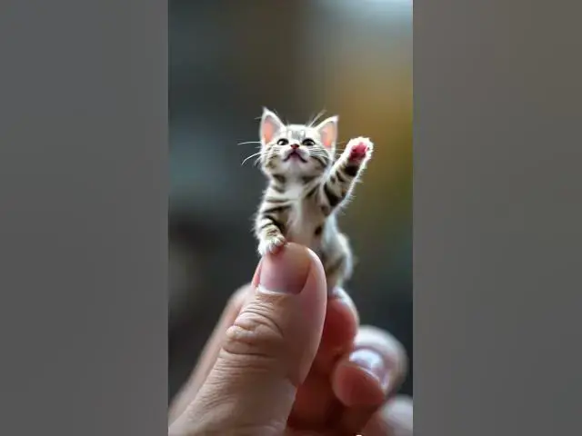 'Video thumbnail for Tiny cat sitting on a thumb! ๐#shorts #cute #viral'